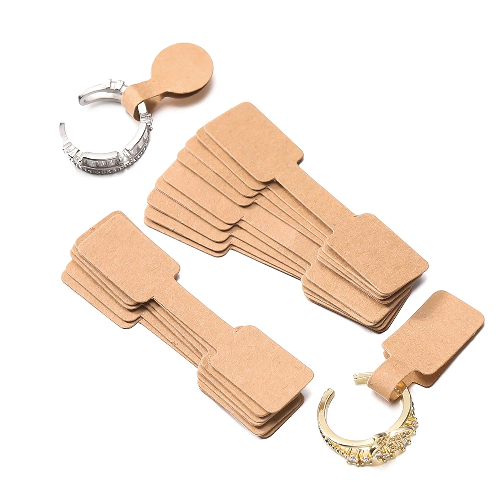 50/100Pcs Rectangle Jewelry Price Tag Self Adhesive Barbell Sticker Card DIY Necklace Earring Display Repair Label Packaging
