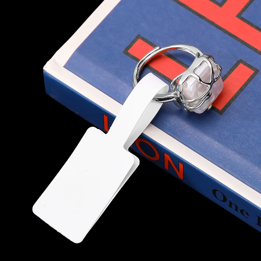 50/100Pcs Rectangle Jewelry Price Tag Self Adhesive Barbell Sticker Card DIY Necklace Earring Display Repair Label Packaging