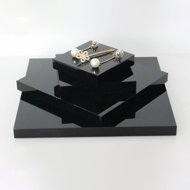 Black acrylic case jewelry holder Jewellery organizer display stand for bracelet necklace ring earring cosmetics perfume tray
