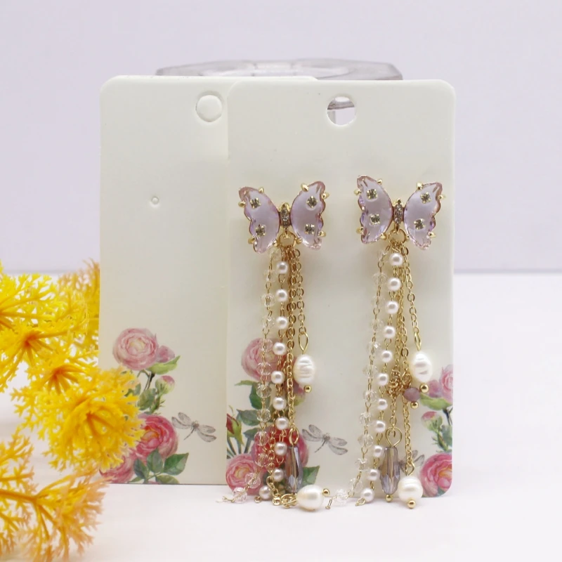 50pcs 5x9cm Earrings Cards Paperboard Jewelry Newest Arrived Popular Display Cardboard Hot Sale Fashion Design Delicate  Cards
