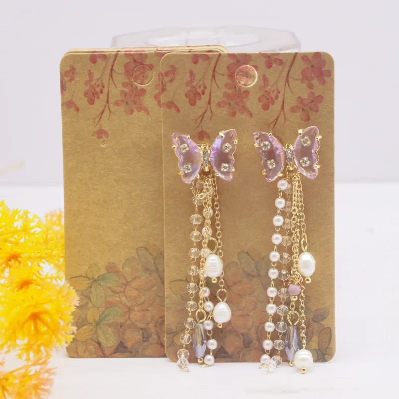 50pcs 5x9cm Earrings Cards Paperboard Jewelry Newest Arrived Popular Display Cardboard Hot Sale Fashion Design Delicate  Cards