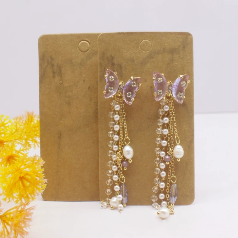 50pcs 5x9cm Earrings Cards Paperboard Jewelry Newest Arrived Popular Display Cardboard Hot Sale Fashion Design Delicate  Cards