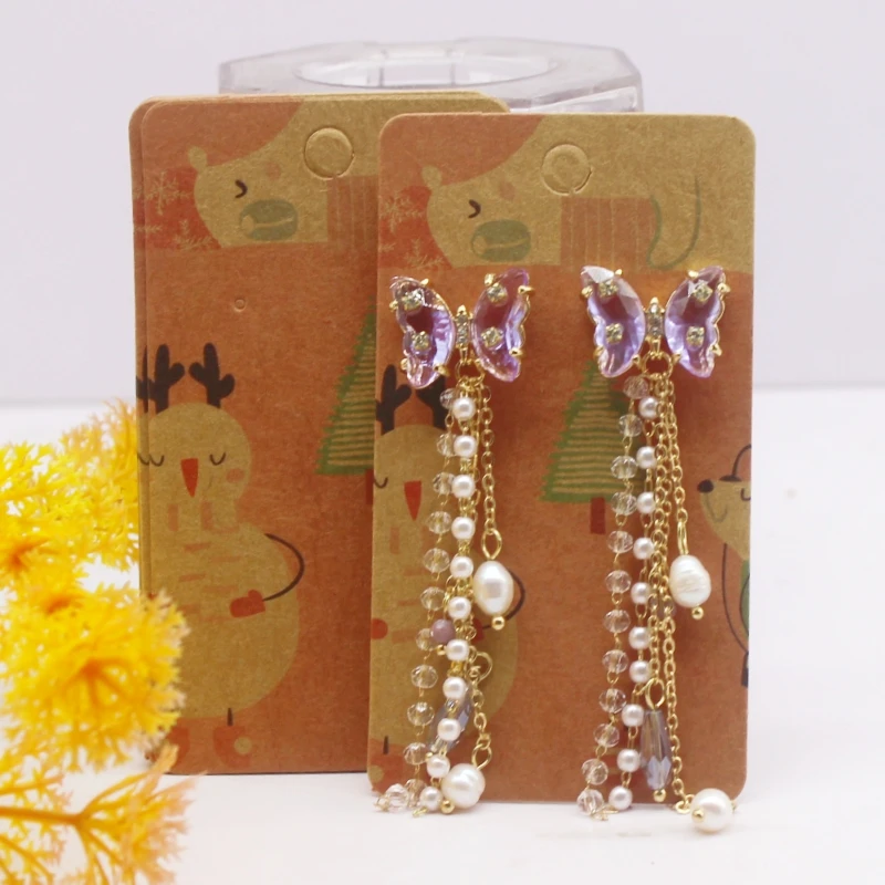 50pcs 5x9cm Earrings Cards Paperboard Jewelry Newest Arrived Popular Display Cardboard Hot Sale Fashion Design Delicate  Cards