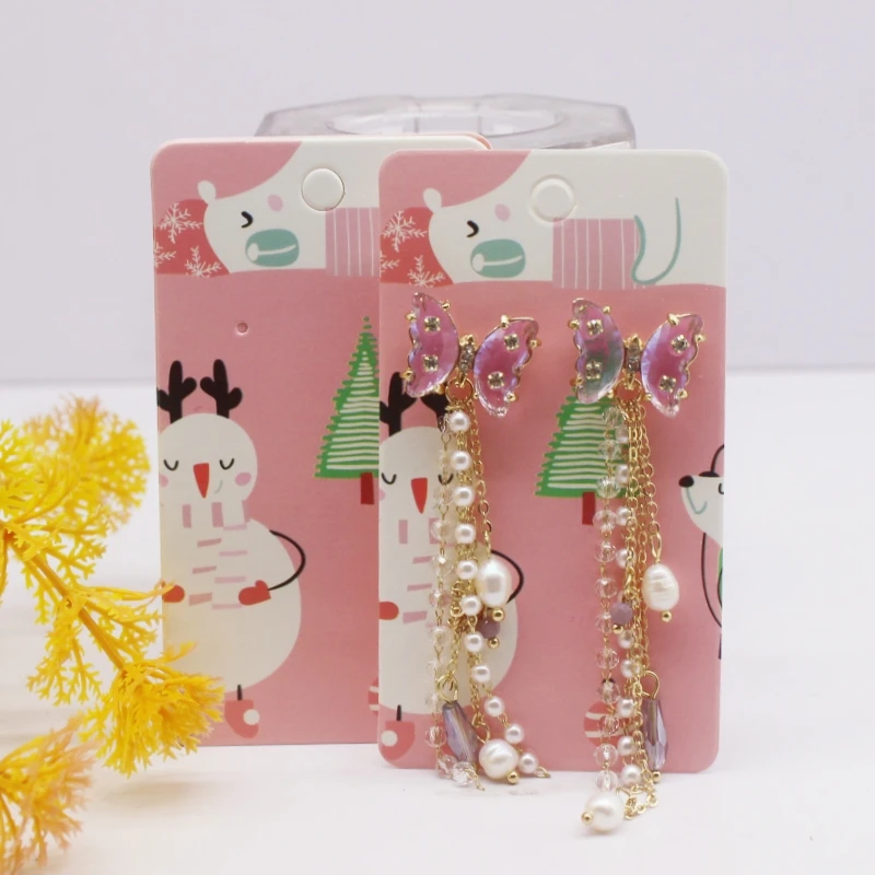 50pcs 5x9cm Earrings Cards Paperboard Jewelry Newest Arrived Popular Display Cardboard Hot Sale Fashion Design Delicate  Cards