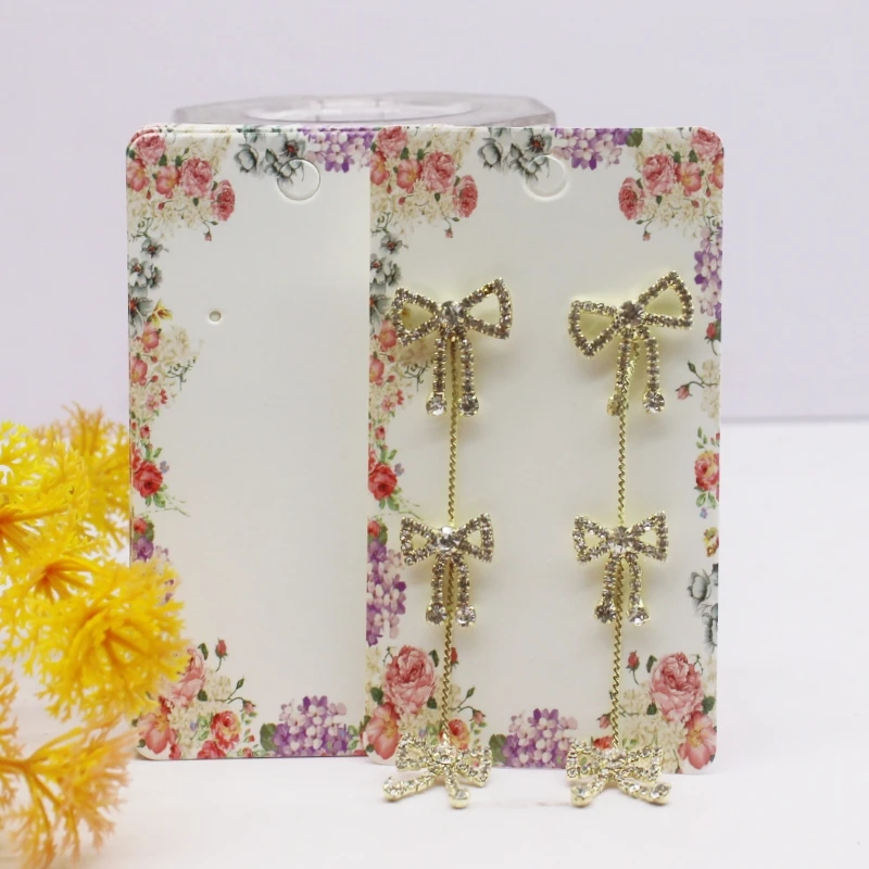 50pcs 5x9cm Earrings Cards Paperboard Jewelry Newest Arrived Popular Display Cardboard Hot Sale Fashion Design Delicate  Cards