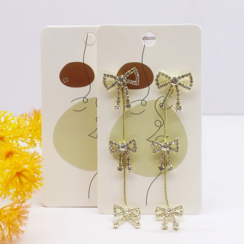 50pcs 5x9cm Earrings Cards Paperboard Jewelry Newest Arrived Popular Display Cardboard Hot Sale Fashion Design Delicate  Cards