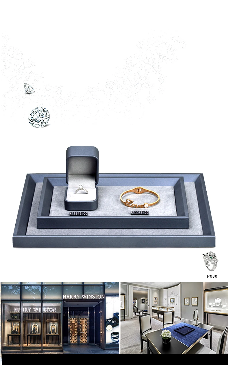 Oirlv Premium PU Leather Flat Jewelry Tray Jewelry Display Organizer Catchall Valet Tray for Nightstand Or Dresser