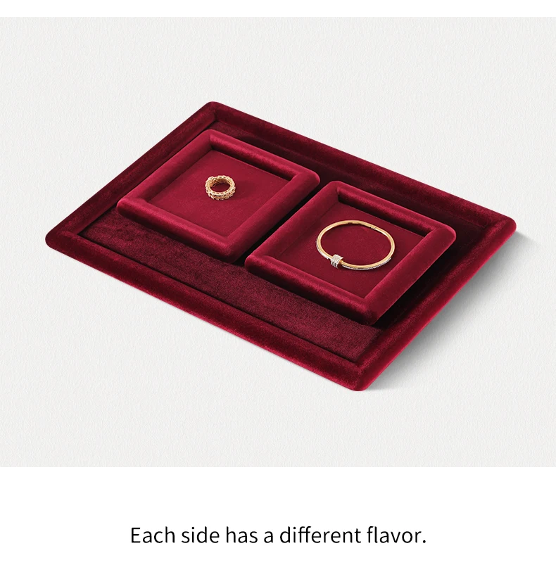 Yinbeini Velvet Jewelry Tray Drawer Organizer for Ring Earrings Bracelet Necklace Anti Scratch Jewelry Storage Display PlateP079