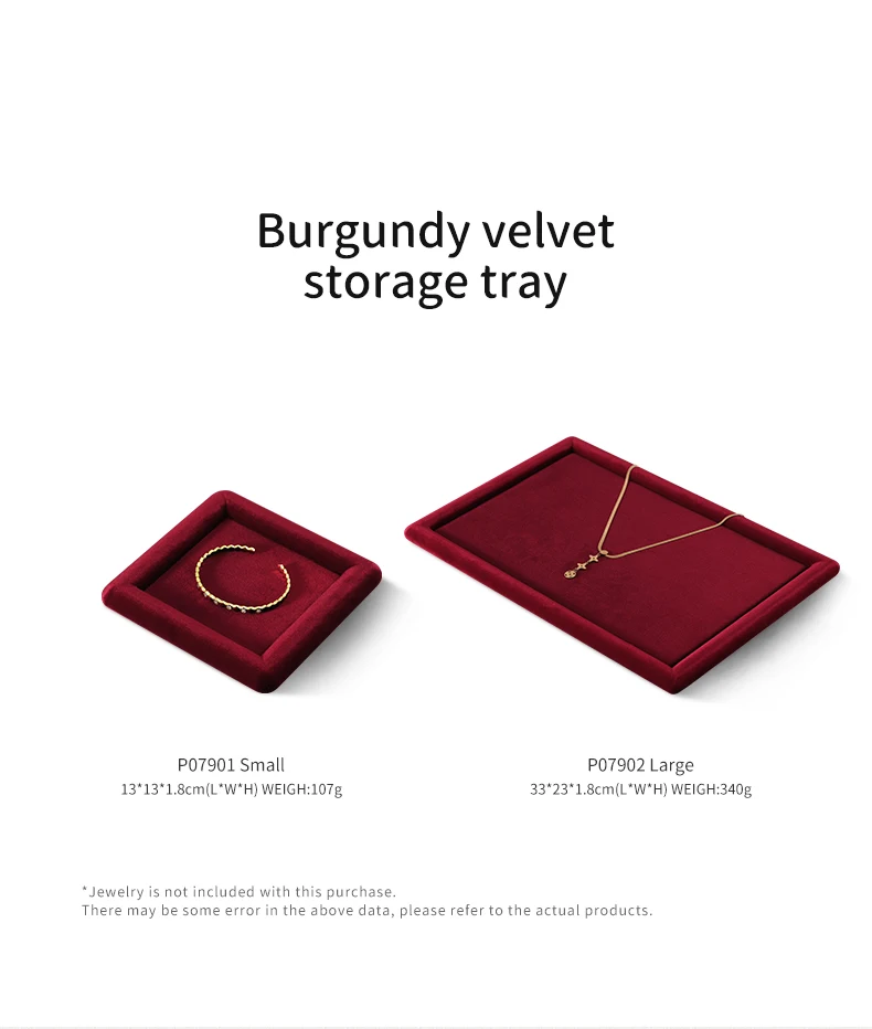 Yinbeini Velvet Jewelry Tray Drawer Organizer for Ring Earrings Bracelet Necklace Anti Scratch Jewelry Storage Display PlateP079