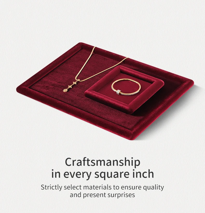 Yinbeini Velvet Jewelry Tray Drawer Organizer for Ring Earrings Bracelet Necklace Anti Scratch Jewelry Storage Display PlateP079