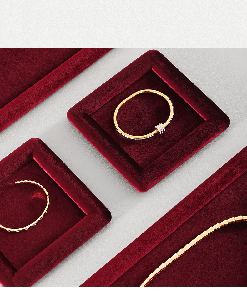 Yinbeini Velvet Jewelry Tray Drawer Organizer for Ring Earrings Bracelet Necklace Anti Scratch Jewelry Storage Display PlateP079