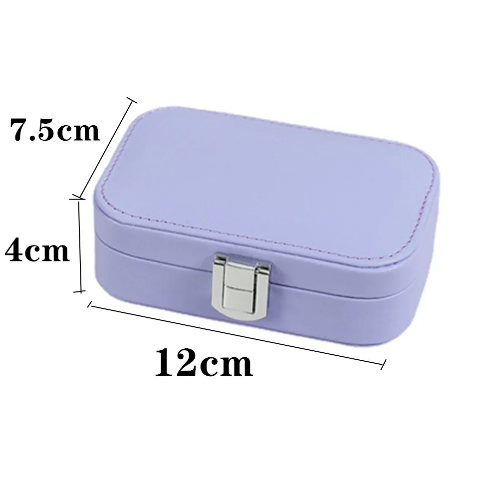 New In Macaron Jewelry Box for Travel Portable Ring Earrings Necklace Organizer Double Layer PU Leather Snap Button Display Case