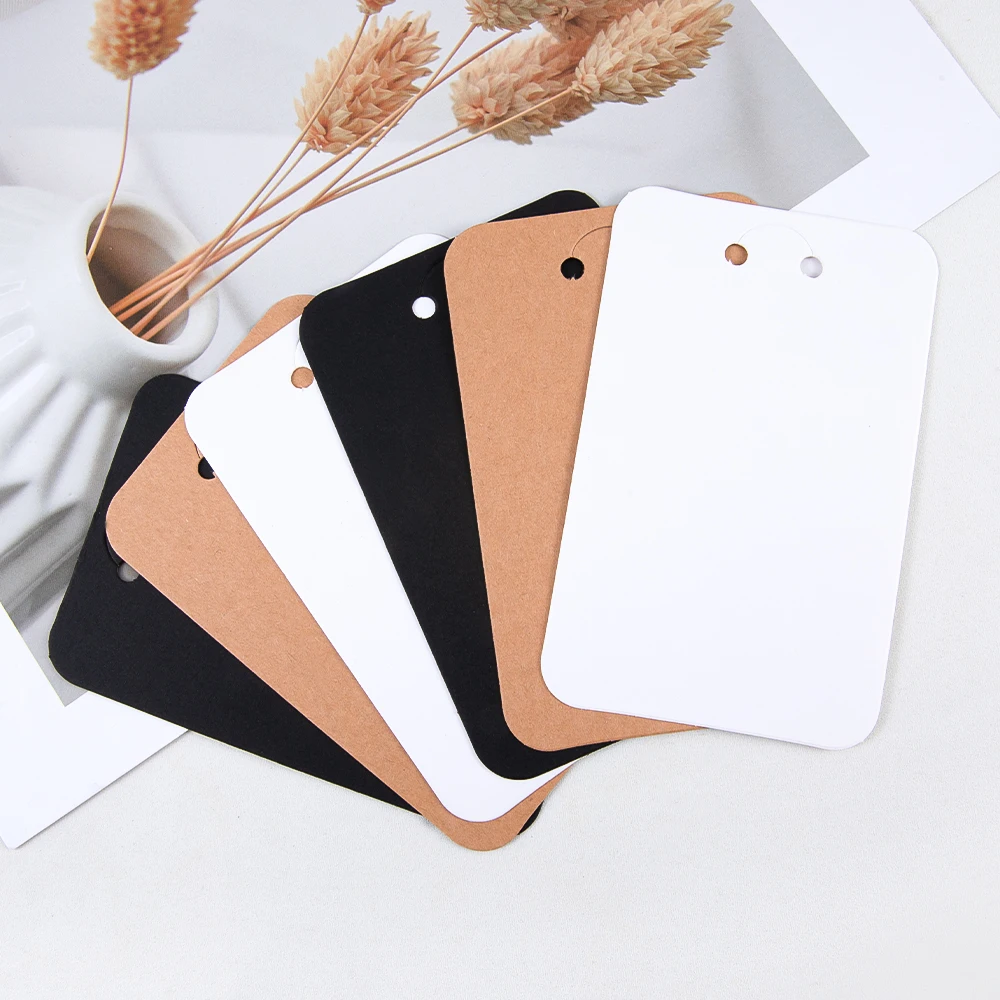 50pcs/lot Keychain Display Cards 7.5x12cm Kraft Paper Cards for diy Jewelry Key Packing Cardboard Keyrings Retail Price Tags