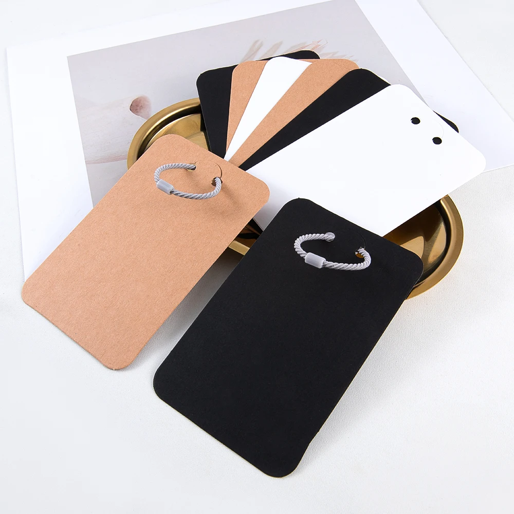 50pcs/lot Keychain Display Cards 7.5x12cm Kraft Paper Cards for diy Jewelry Key Packing Cardboard Keyrings Retail Price Tags
