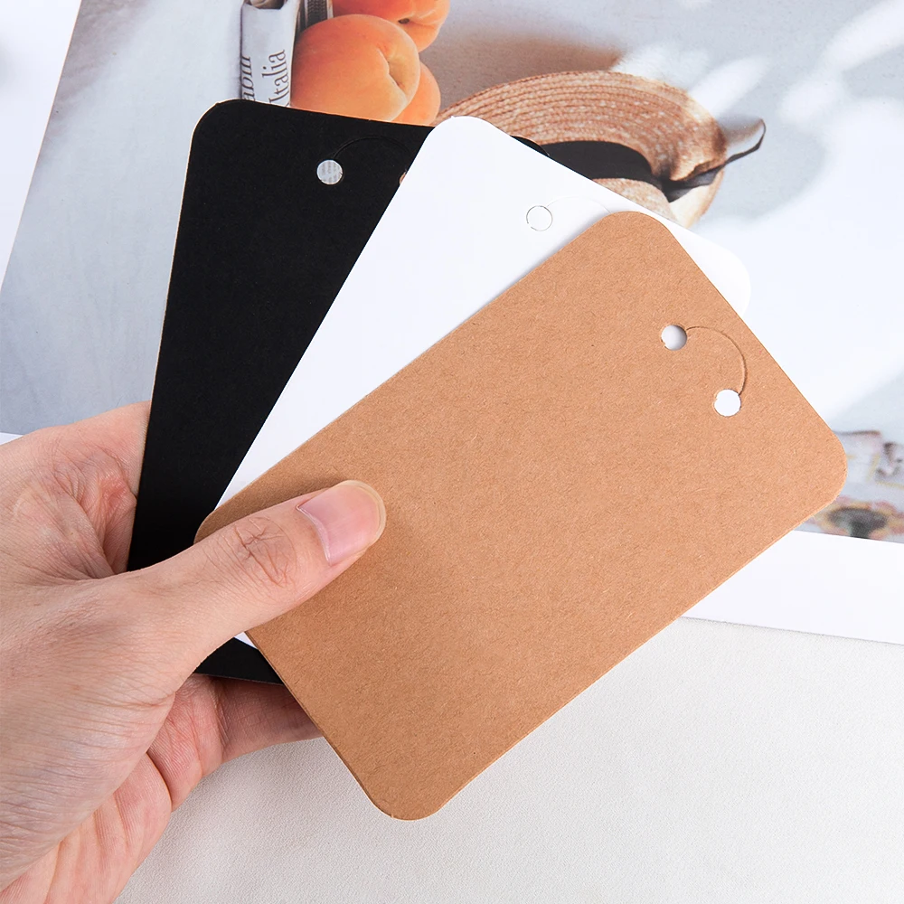 50pcs/lot Keychain Display Cards 7.5x12cm Kraft Paper Cards for diy Jewelry Key Packing Cardboard Keyrings Retail Price Tags