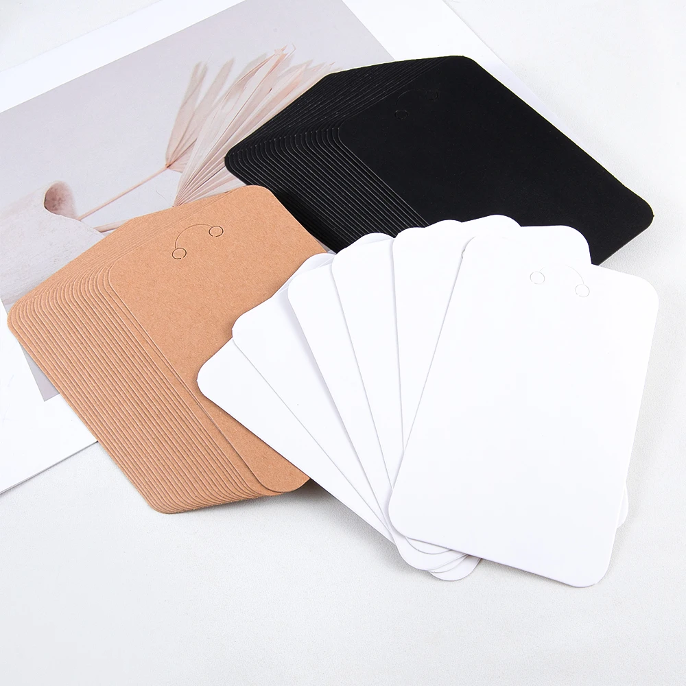 50pcs/lot Keychain Display Cards 7.5x12cm Kraft Paper Cards for diy Jewelry Key Packing Cardboard Keyrings Retail Price Tags