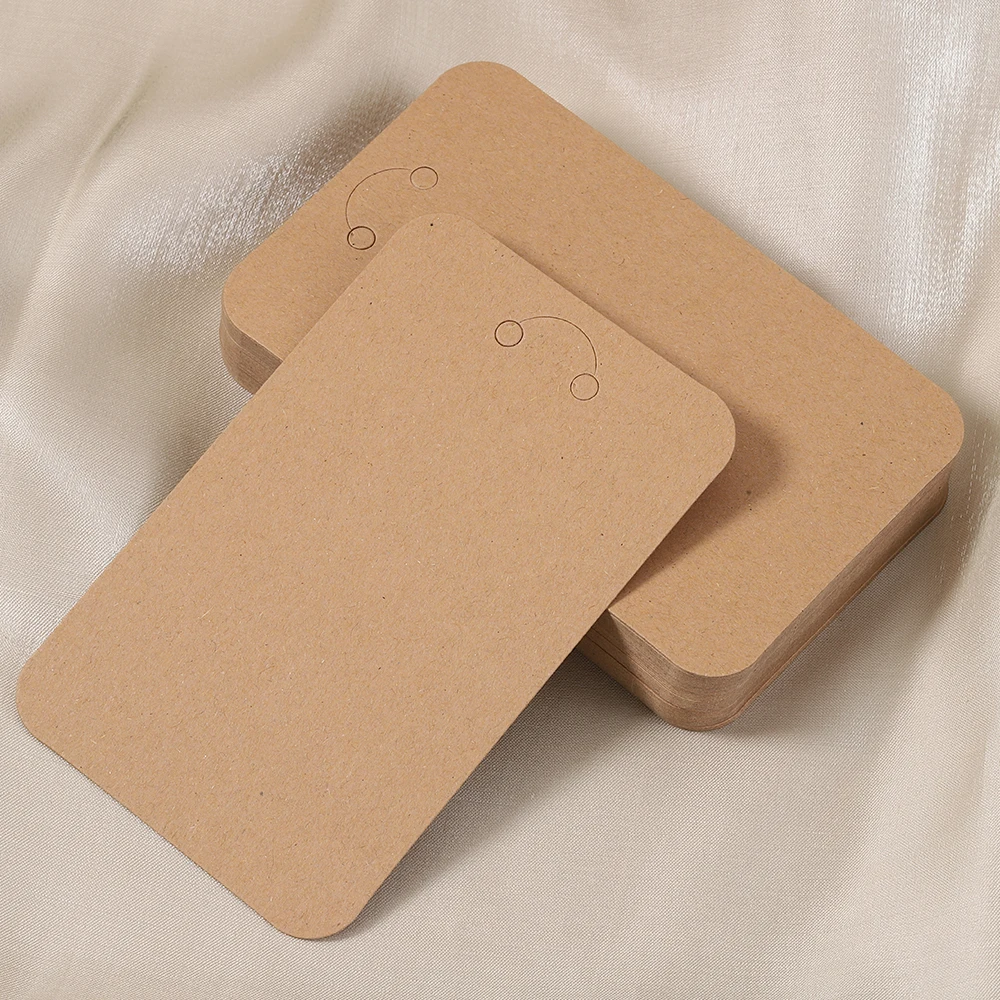50pcs/lot Keychain Display Cards 7.5x12cm Kraft Paper Cards for diy Jewelry Key Packing Cardboard Keyrings Retail Price Tags