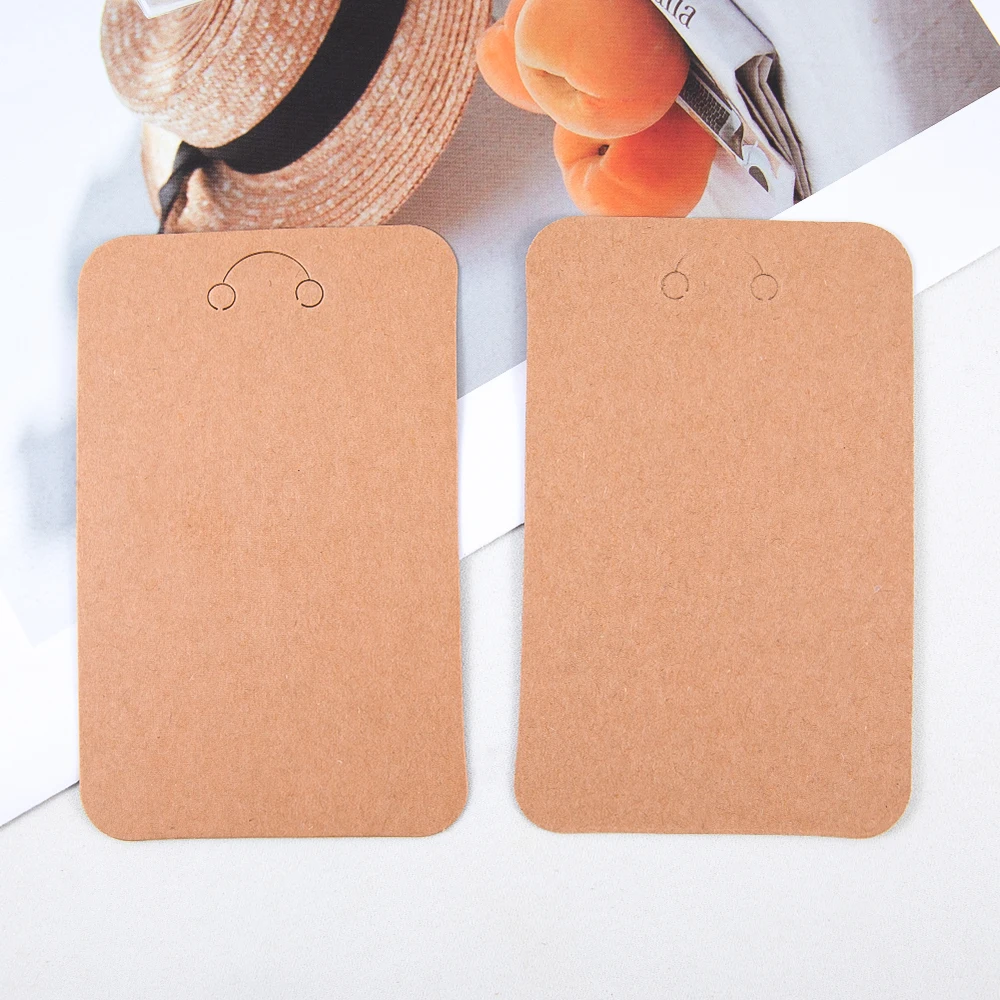 50pcs/lot Keychain Display Cards 7.5x12cm Kraft Paper Cards for diy Jewelry Key Packing Cardboard Keyrings Retail Price Tags
