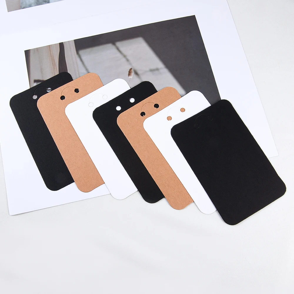 50pcs/lot Keychain Display Cards 7.5x12cm Kraft Paper Cards for diy Jewelry Key Packing Cardboard Keyrings Retail Price Tags