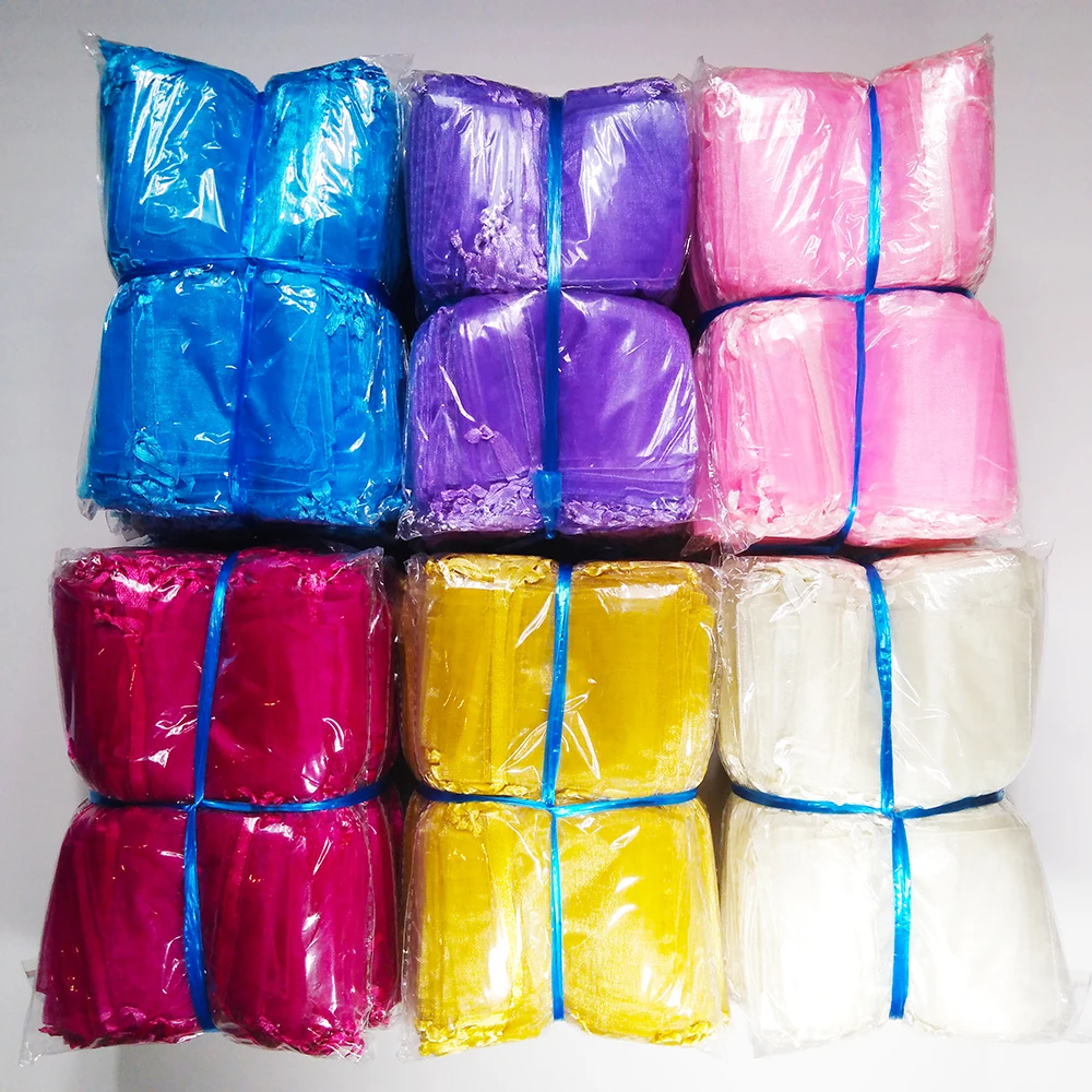 500pcs/lot Wholesale Organza Bags 7x9 9x12 10x15 13x18cm Wedding Packaging Gift Bag Party Decoration Jewelry Bag Organza Pouches