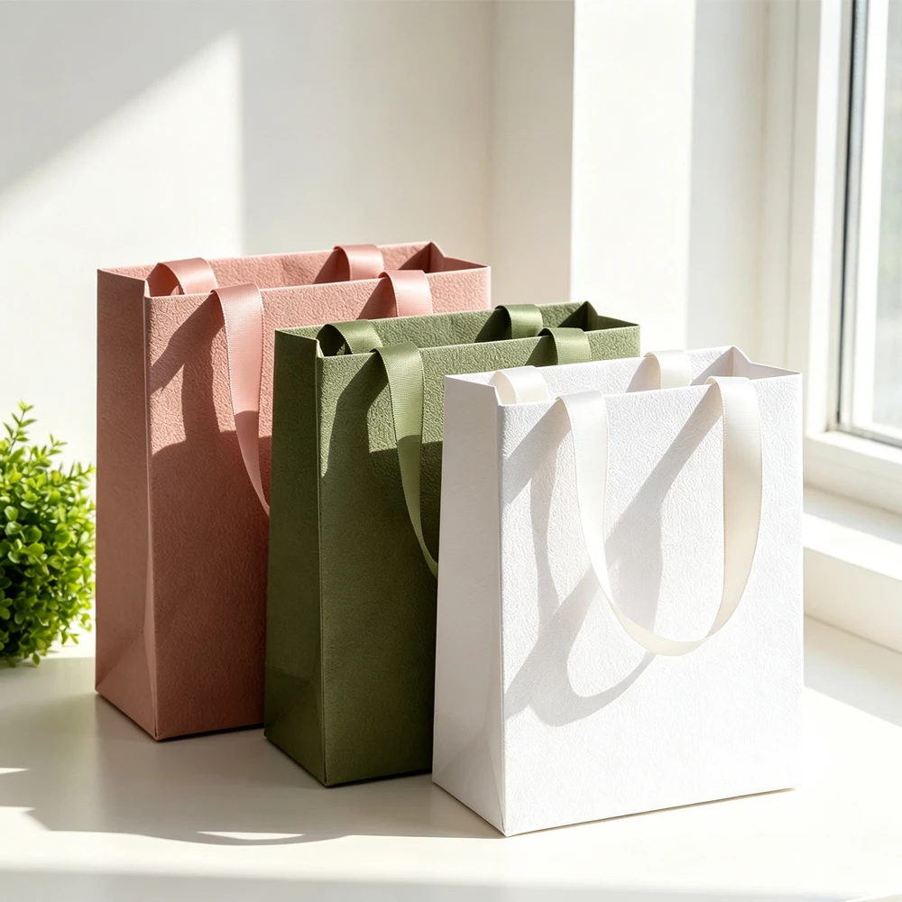5Pcs Paper Jewelry Packaging Tote Bags Cardboard Drawer Jewellery Gift Box For Necklace Earrings Oil Ring Wedding Party Gift Bag