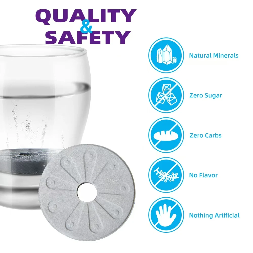 2pcs Disco Ionizador Puriplus da Alcalina Ionizada Hydrogen Water Tablets Hydrogen-rich H2 Molecules Aluminum Foil Bag Pack
