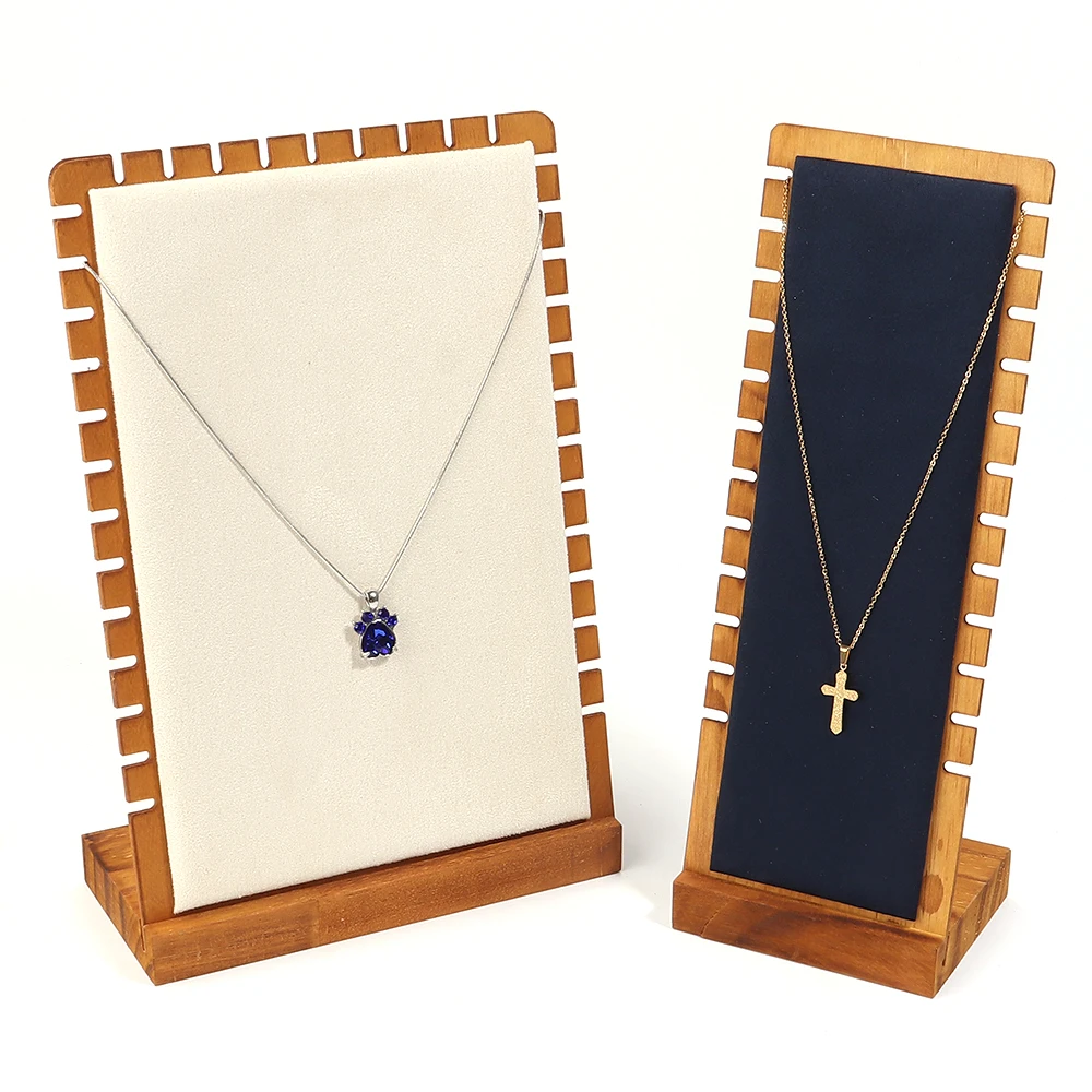 Pine Wooden Necklace Frame L-shaped Jewelry Display Frame Pendant Support Jewelry Display Props for jewelry storage