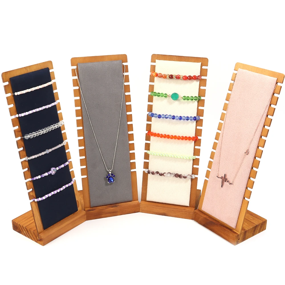 Pine Wooden Necklace Frame L-shaped Jewelry Display Frame Pendant Support Jewelry Display Props for jewelry storage