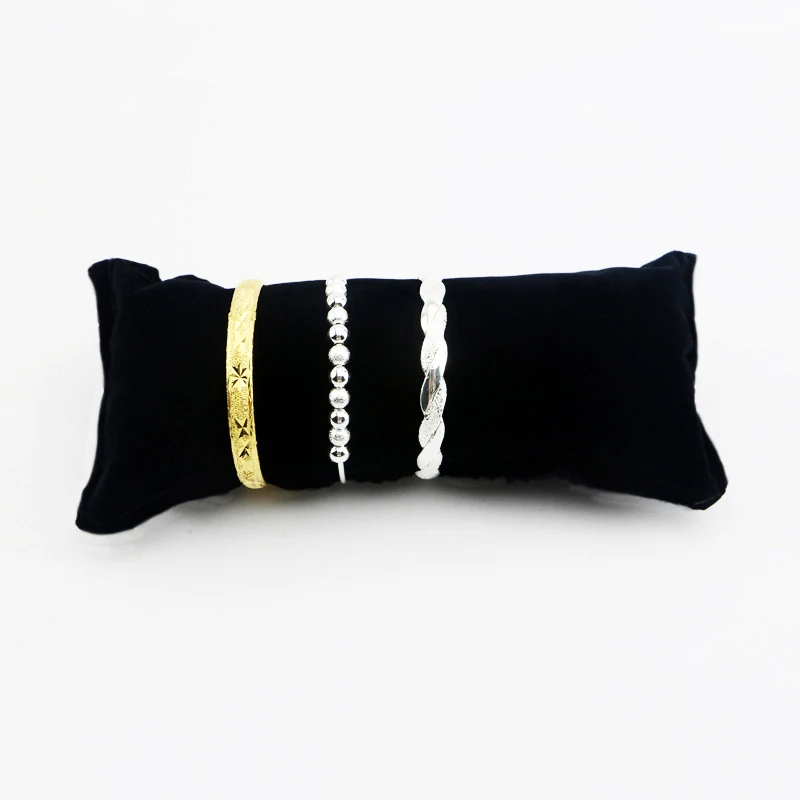 Wholesale Durable Velvet Pearl Bracelet Watch Display Pillows for Case Bangle Anklet Wristwatch Holder Jewelry Counter Organizer