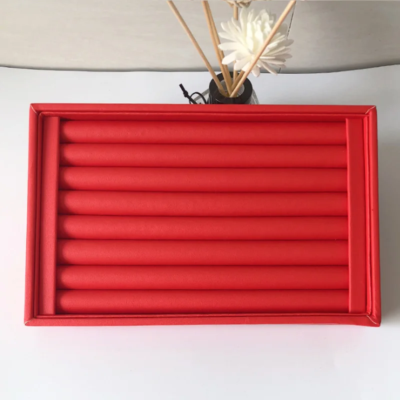 New Velvet Jewelry Flat Trays Box Earring Rings Storage Box Jewelry Case Display Convenient Charming Women Rings Trays Makeup