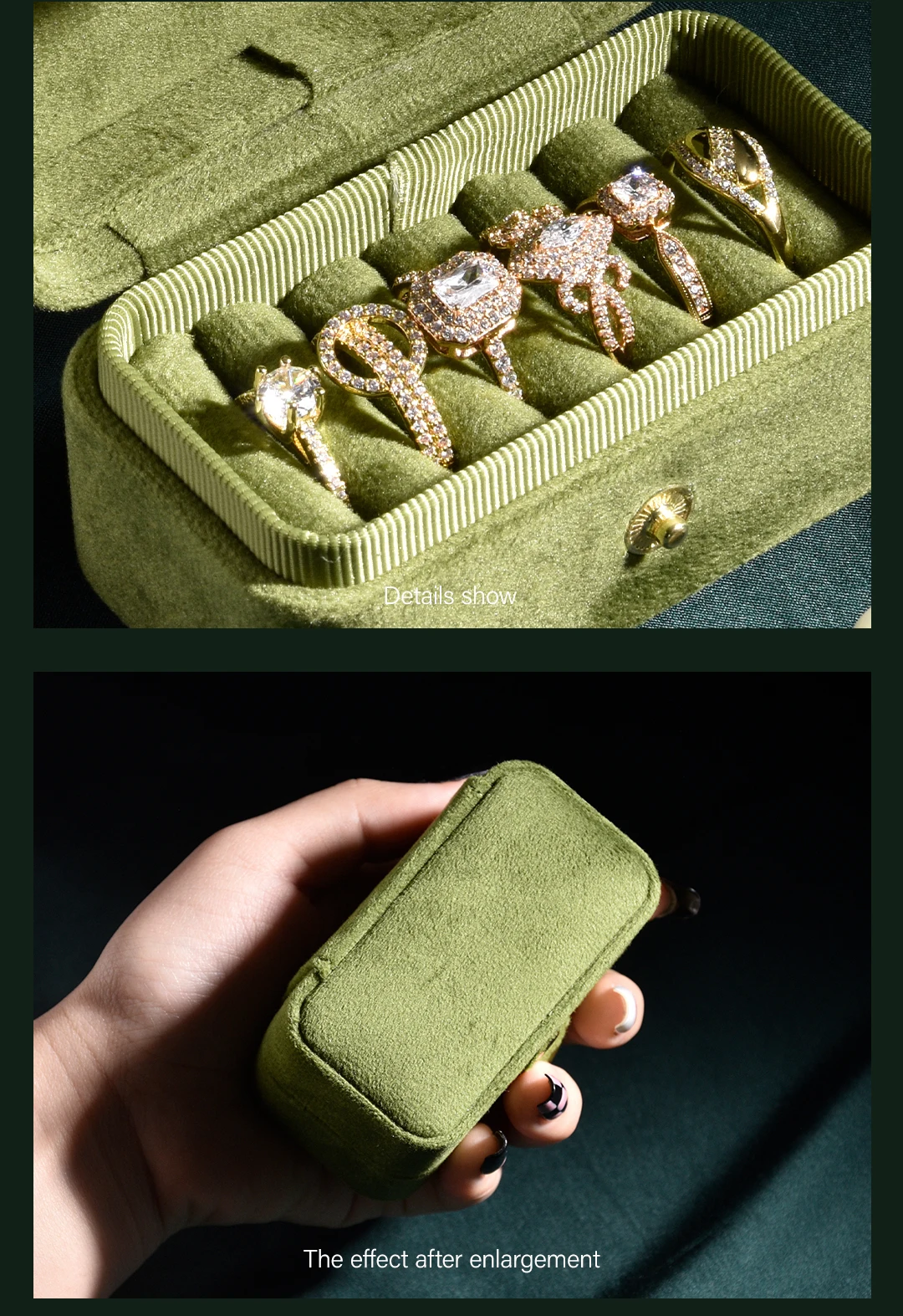 TAIMY Fashion Mini Portable Travel Jewelry Box for Women portable Velvet Storage Case Earrings Ring Organizer Display Boxes