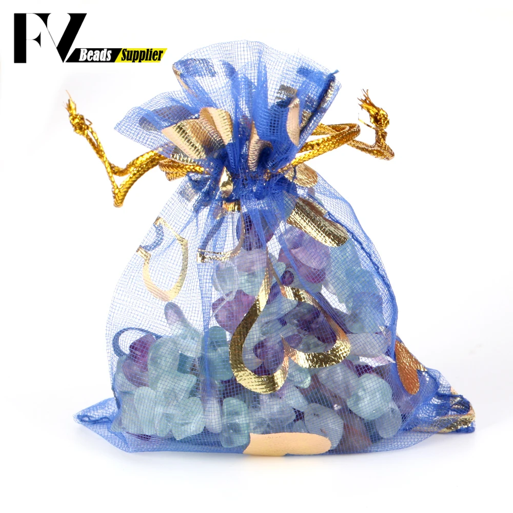 50pcs/lot Colorful Drawstring Organza Bags Jewelry Packaging Bags Candy Wedding Birthday Bags Gifts Sweets Pouches Wholesales