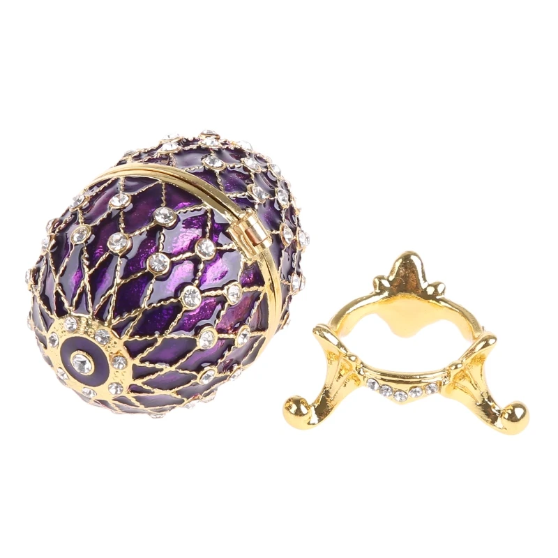 Faberge-Egg Luxury Series Hand Painted Jewelry Trinket Box Unique Gift for Easter Home Decor Collectible