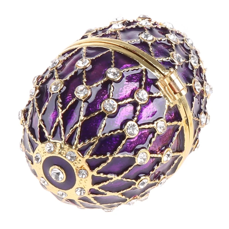 Faberge-Egg Luxury Series Hand Painted Jewelry Trinket Box Unique Gift for Easter Home Decor Collectible