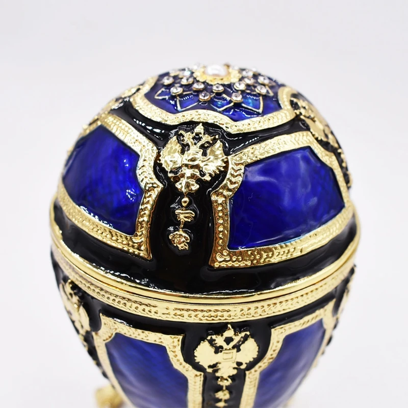 Faberge-Egg Luxury Series Hand Painted Jewelry Trinket Box Unique Gift for Easter Home Decor Collectible