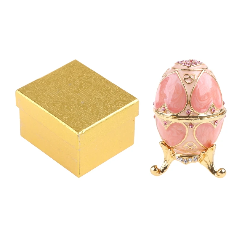 Faberge-Egg Luxury Series Hand Painted Jewelry Trinket Box Unique Gift for Easter Home Decor Collectible