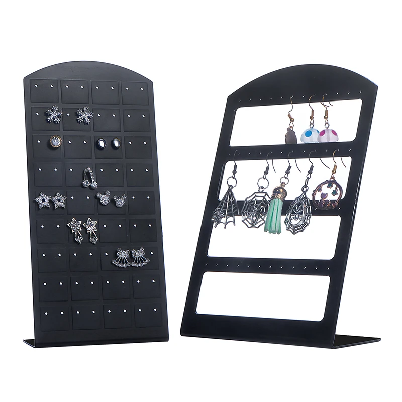 48/72 Holes Portable Earrings Ear Studs Holder Jewelry Display Holders Plastic Earring Showcase Storage Rack Organizer Stand Box
