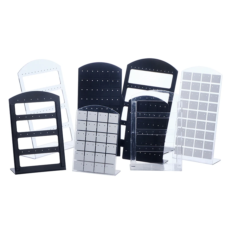 48/72 Holes Portable Earrings Ear Studs Holder Jewelry Display Holders Plastic Earring Showcase Storage Rack Organizer Stand Box