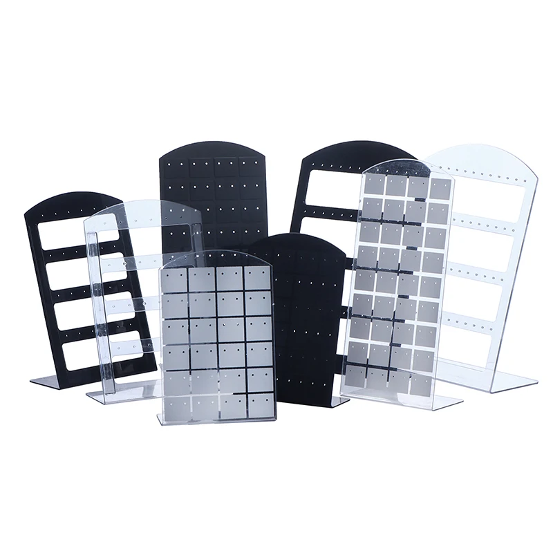 48/72 Holes Portable Earrings Ear Studs Holder Jewelry Display Holders Plastic Earring Showcase Storage Rack Organizer Stand Box