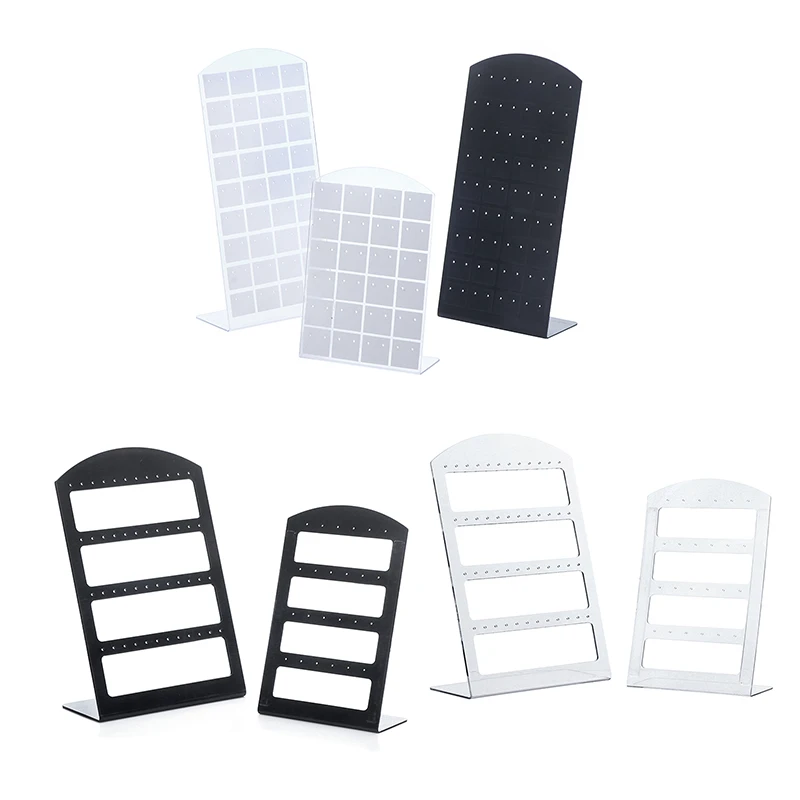 48/72 Holes Portable Earrings Ear Studs Holder Jewelry Display Holders Plastic Earring Showcase Storage Rack Organizer Stand Box