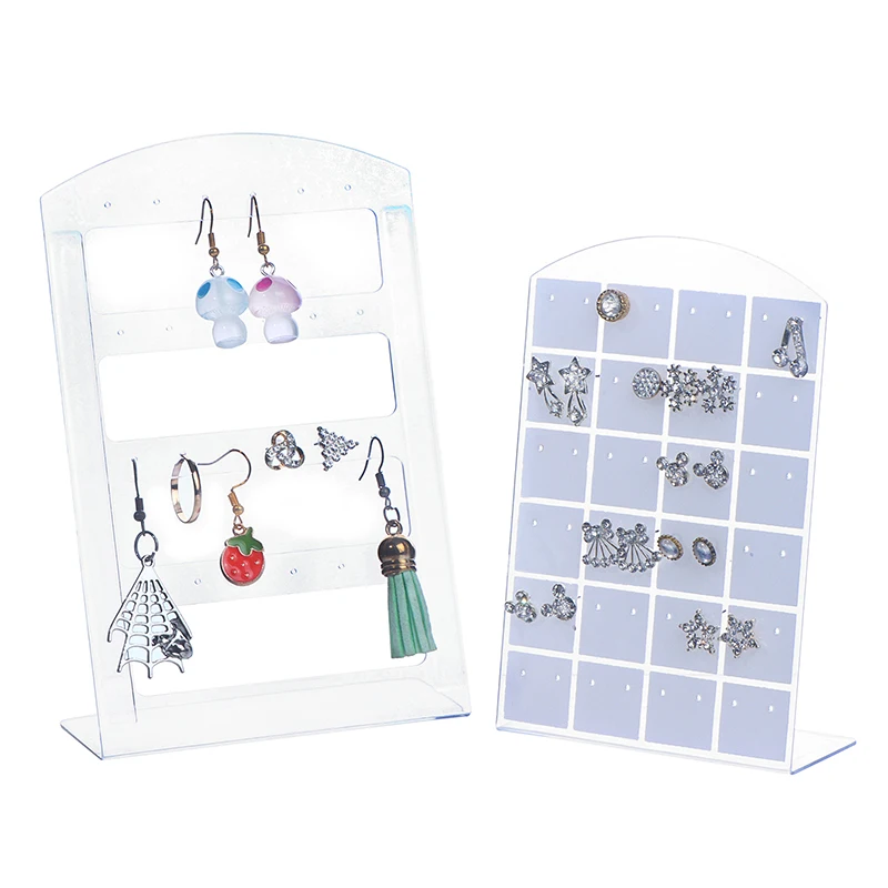 48/72 Holes Portable Earrings Ear Studs Holder Jewelry Display Holders Plastic Earring Showcase Storage Rack Organizer Stand Box
