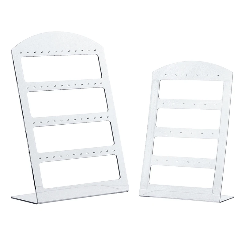 48/72 Holes Portable Earrings Ear Studs Holder Jewelry Display Holders Plastic Earring Showcase Storage Rack Organizer Stand Box