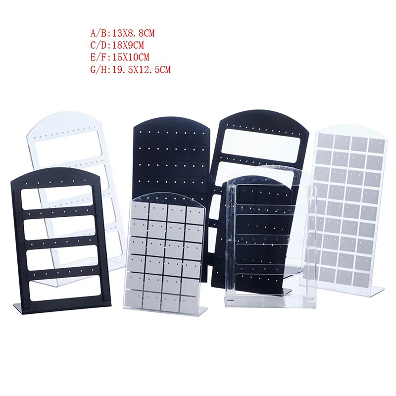 48/72 Holes Portable Earrings Ear Studs Holder Jewelry Display Holders Plastic Earring Showcase Storage Rack Organizer Stand Box