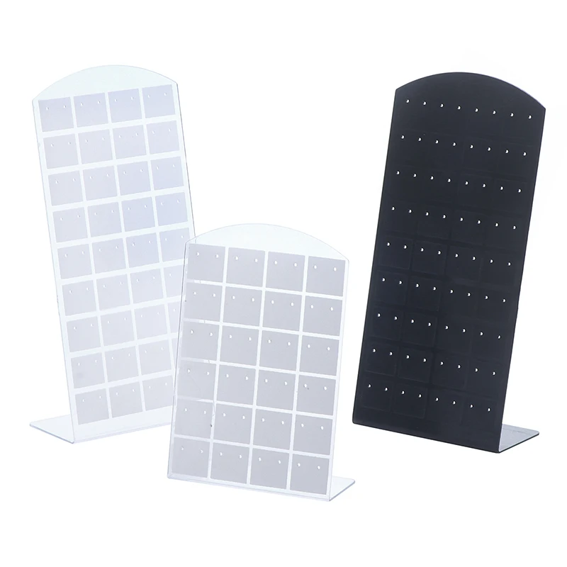 48/72 Holes Portable Earrings Ear Studs Holder Jewelry Display Holders Plastic Earring Showcase Storage Rack Organizer Stand Box