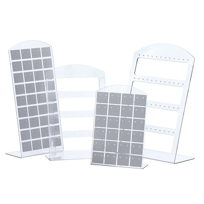 48/72 Holes Portable Earrings Ear Studs Holder Jewelry Display Holders Plastic Earring Showcase Storage Rack Organizer Stand Box
