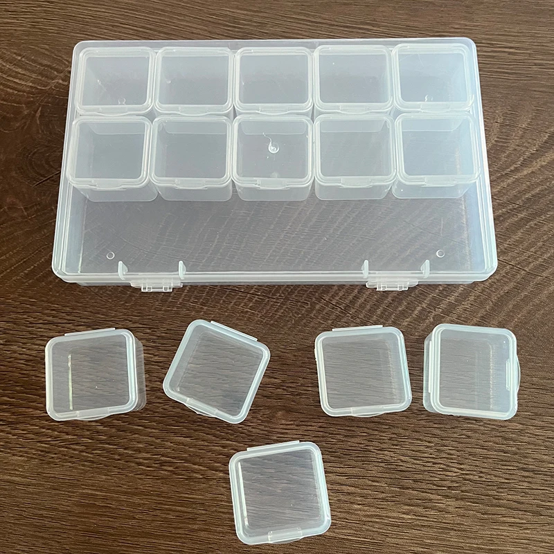 Plastic Box 15 Grids Separate Compartment Case Portable Travel Ring Stud Earring Pendant Necklace Jewelry Storage Orgainzer