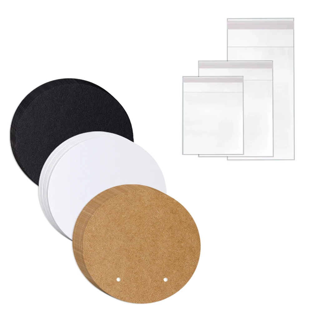 50pcs 6cm Round Blank White Craft Cardboard Display Cards Holder for Earrings DIY Accessories Packages Small Business Wholesale