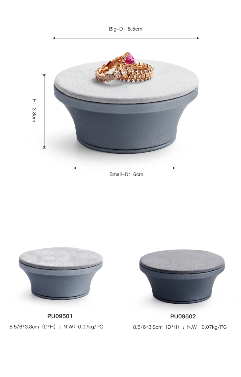 Oirlv Jewelry Stand Display For Business Grey Leather Earring Jewelry Display Stand Necklace Bracelet Watch Jewelry Holder Stand