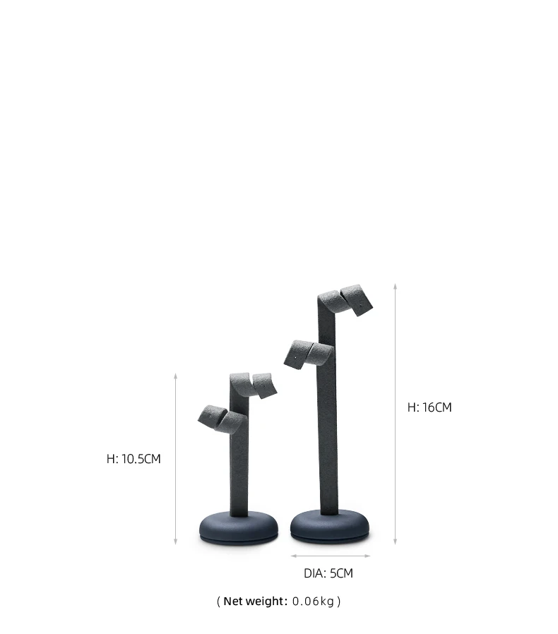 Oirlv Jewelry Stand Display For Business Grey Leather Earring Jewelry Display Stand Necklace Bracelet Watch Jewelry Holder Stand