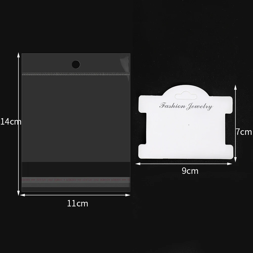 30Sets Jewelry Display Card with Transparent Opp Bags for Small Business DIY Necklace Bracelet Earring Headwear Retail Package